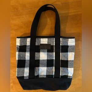 Woolrich Black and White Plaid Tote Bag